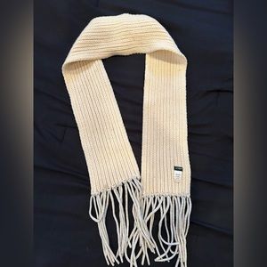 Cream wool and cashmere scarf